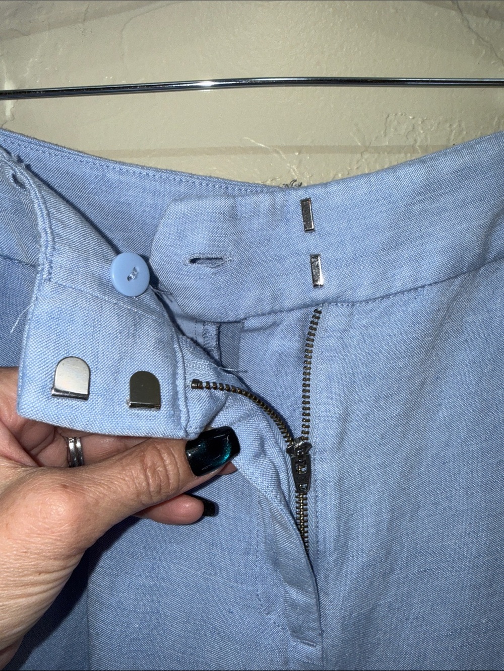 LOFT Light Blue Wide Leg Pants - Picture 4 of 9